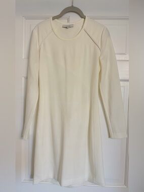 IRO Cream Long-Sleeve Round-Neck Dress